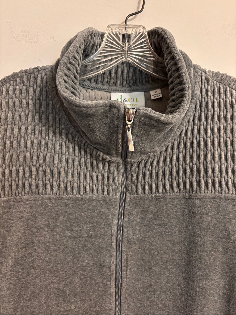 D & Co. Active EUC Gray Velour zip vest & pant Set - Picture 7 of 14